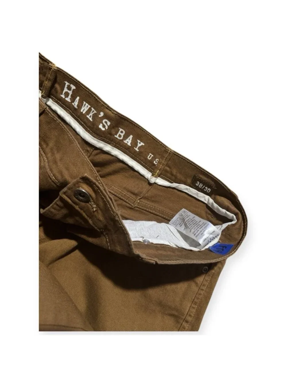Hawks Bay USA Pants Mens 38/30 Tan Skinny Stretch Twill Casual Fit